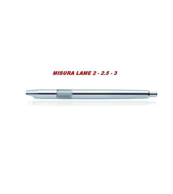 MANICO PER LAME SAFE ACCIAIO INOX A PULSANTE  - MISURA 2/ 2.5/ 3