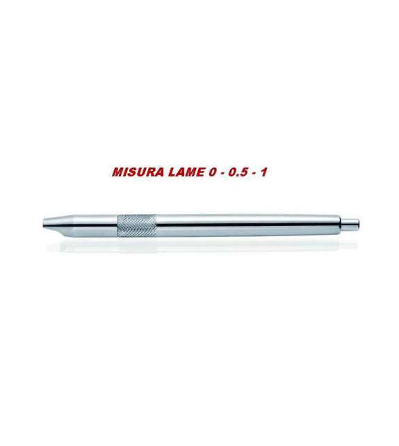 MANICO PER LAME SAFE ACCIAIO INOX A PULSANTE  - MISURA 0/ 0,5/ 1