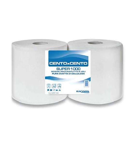 BOBINONI ASCIUGATUTTO SUPER 1000 H25CM 2VELI CELLULOSA (2 PEZZI)