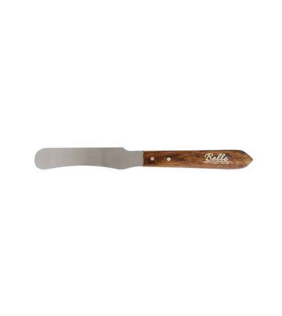 SPATOLA STENDICERA IN ACCIAIO INOX MANICO LEGNO CURVA