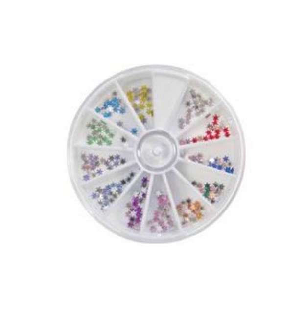 DECORAZIONI PER UNGHIE FIOCCHI DI NEVE 3,4 MM ULTRA COLORI ASSORTITI (240 PZ)