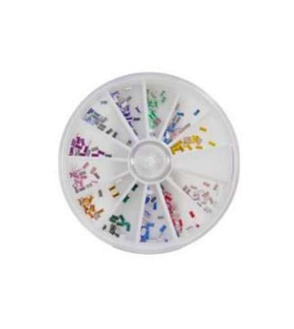 DECORAZIONI PER UNGHIE RETTANGOLI 1,5 MM ULTRA COLORI ASSORTITI (240 PZ)
