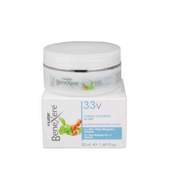 33V CREMA NUTRIENTE 24 ORE CON OLIO DI ROSA MOSQUETA E VITAMINE BENEXERE 50ML