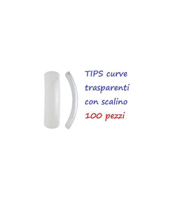 TIPS UNGHIE CON SCALINO  - CURVE - TRASPARENTI - Scegli il formato