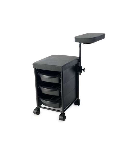 CARRELLO MANICURE MANISERVICE CON 3 CASSETTI - NERO