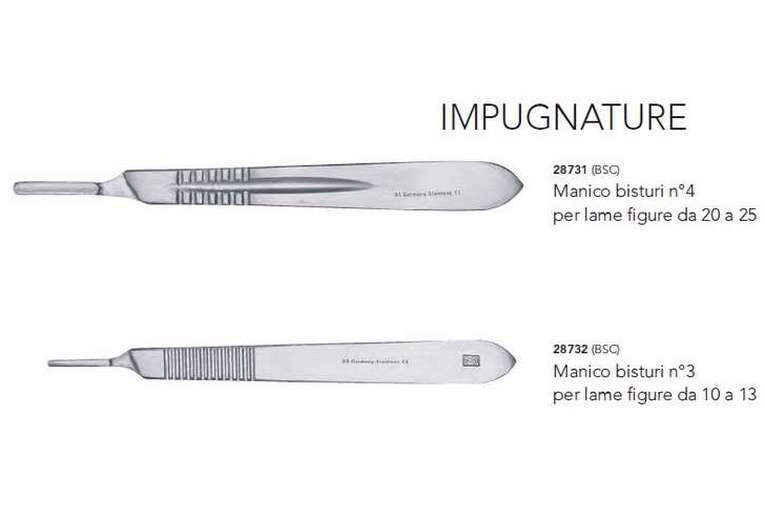 4 Manici Bisturi Rotondi Tedeschi Inox – Impugnatura Chirurgica Per Dentisti, Veterinari, Uso Generale