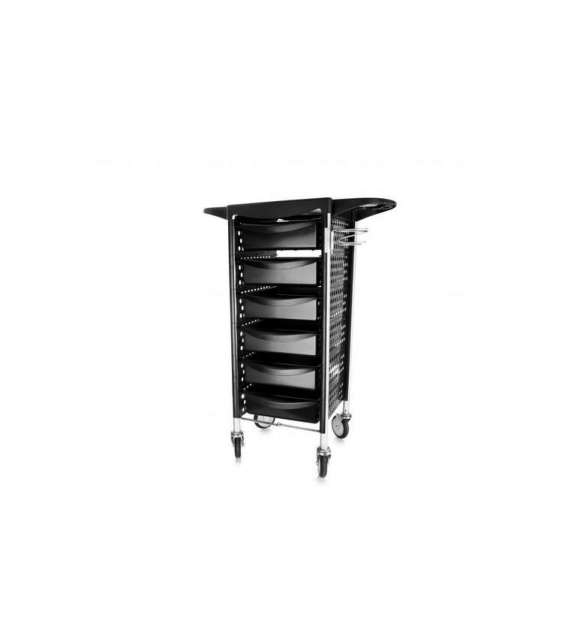 CARRELLO MEGA NOIR A 6 SCOMPARTI PIEGHEVOLE PER PARRUCCHIERE (2 COLLI)