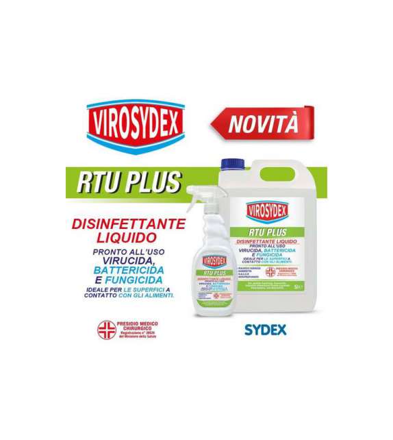 DISINFETTANTE LIQUIDO SUPERFICI VIROSYDEX RTU PLUS Tanica 5 lt