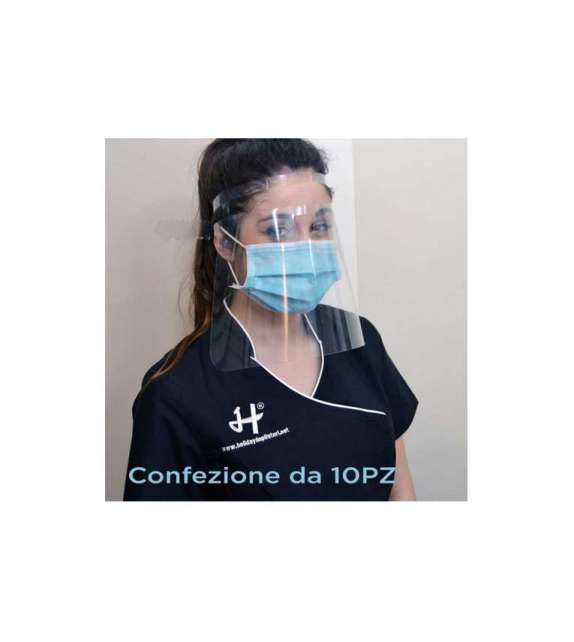 VISIERA PROTETTIVA VISO IN POLIESTERE APET GLOSS AUTOMONTANTE 10 PZ