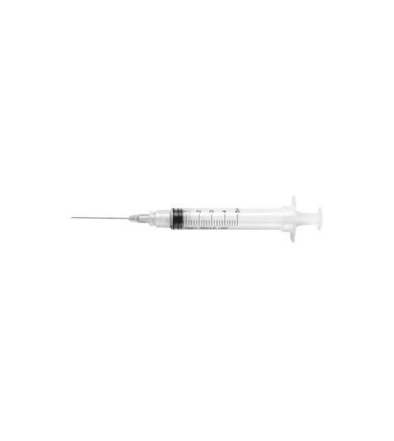 SIRINGA 3 PEZZI CON AGO SICUREZZA 22G - 5 ML centrale CONO LUER - CONF 100 PZ