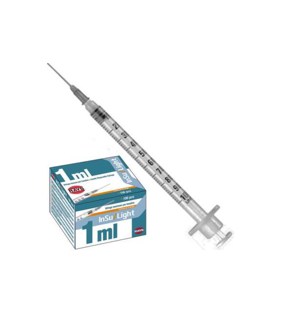 SIRINGA Inj/Light® CON AGO 26G 0,45x12,7mm - per Tubercolina 1ml - Conf. 100 pz