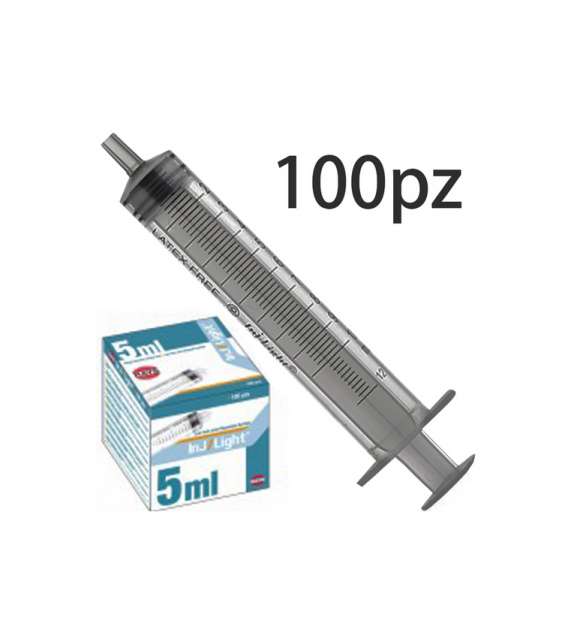 SIRINGA Inj/Light® SENZA AGO - Cono Luer Centrale 5ml - conf. 100pz