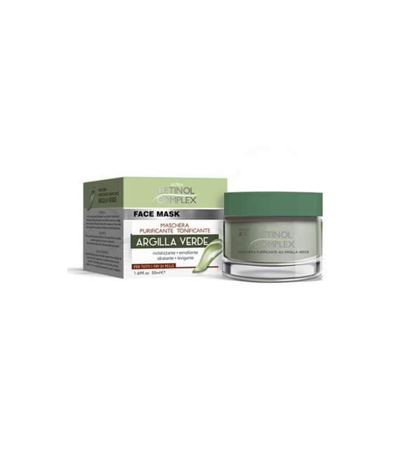 RETINOL COMPLEX Maschera Viso PURIFICANTE TONIFICANTE ARGILLA VERDE 50ml
