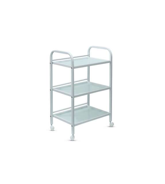 CARRELLO ESTETICA PORTA STRUMENTI A TRE RIPIANI IN VETRO TEMPERATO