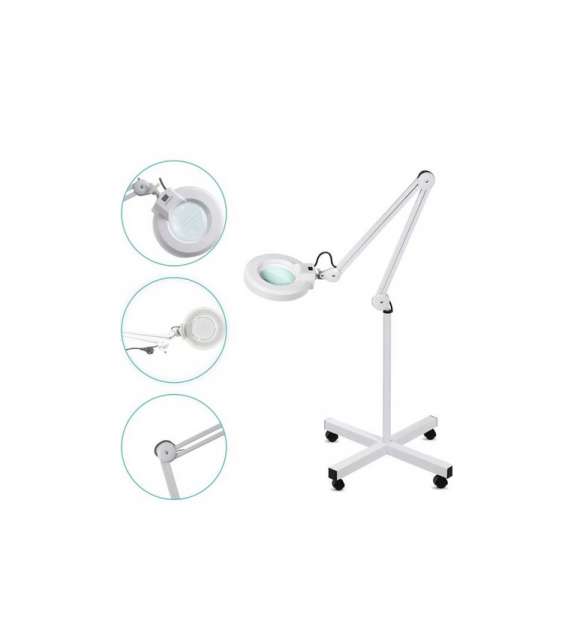 LENTE DI INGRANDIMENTO LED SNODABILE CON LENTE 5 Diottrie - CON STATIVO 20 W