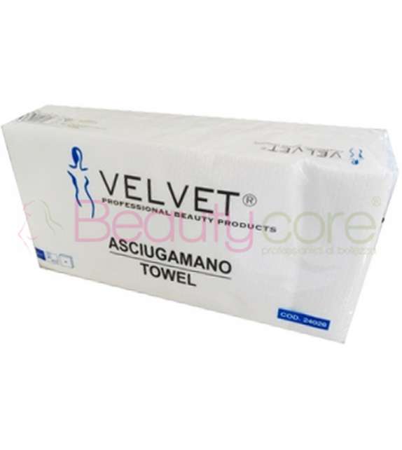 ASCIUGAMANI piegati 34 x 68cm in CARTA A SECCO GOFFRATA (50 pz)- 1 conf VELV