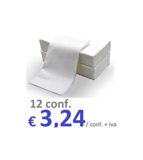 ASCIUGAMANI piegati 34 x 68cm in CARTA A SECCO GOFFRATA (50 pz)- 12 conf. VELV