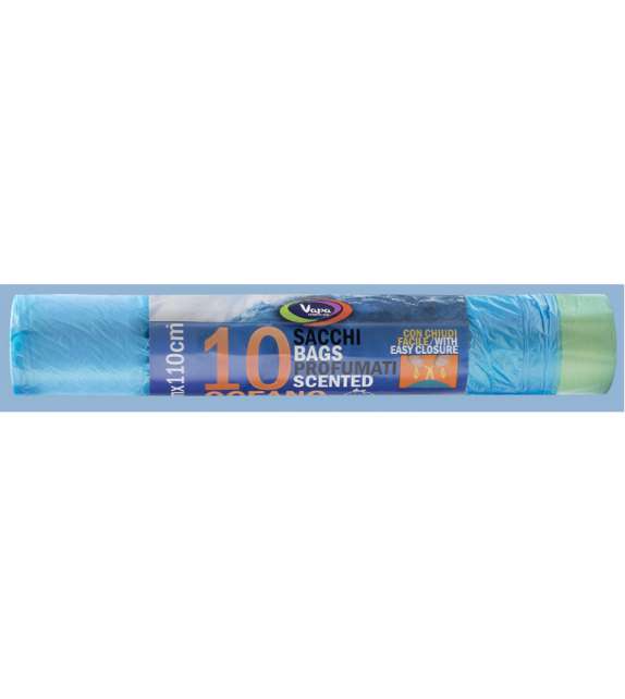 SACCHI SPAZZATURA PROFUMATI CHIUDI FACILE 70X110CM (10 STRAPPI) - SCEGLI PROFUM.