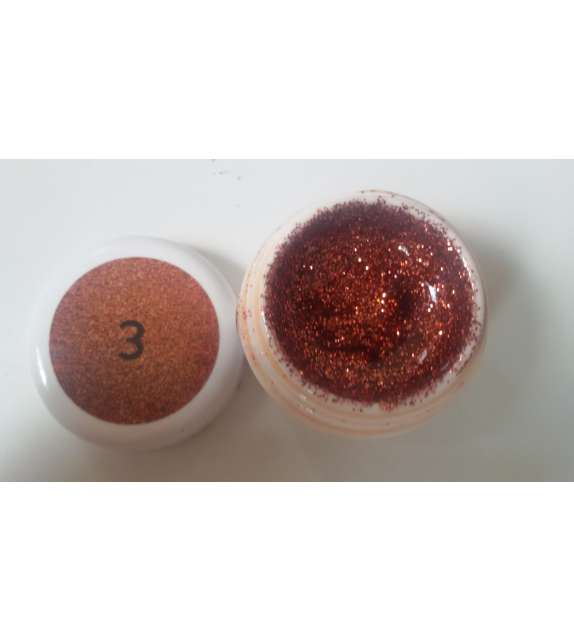GEL COLOR GLITTER UV/LED - 3 - LIGHT COPPER 5ML