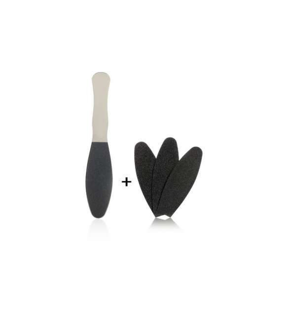 RASPACALLI IN ACCIAIO INOX FLESSIBILE + 12 RICAMBI INCLUSI GRANA 100/150 - LABOR