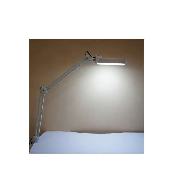 LENTE DI INGRANDIMENTO LED CON LENTE 5 Diottrie - CON MORSETTO DA TAVOLO