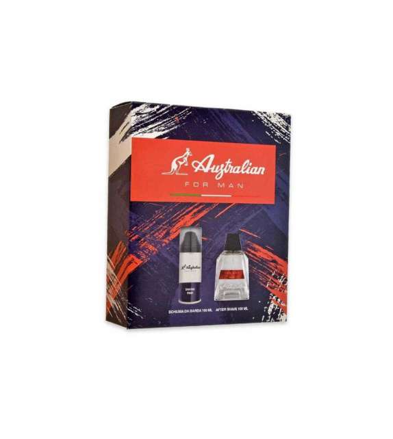 Confezione Regalo Uomo -Dopobarba 100ml + Schiuma barba100ml  AUSTRALIAN ROSSO