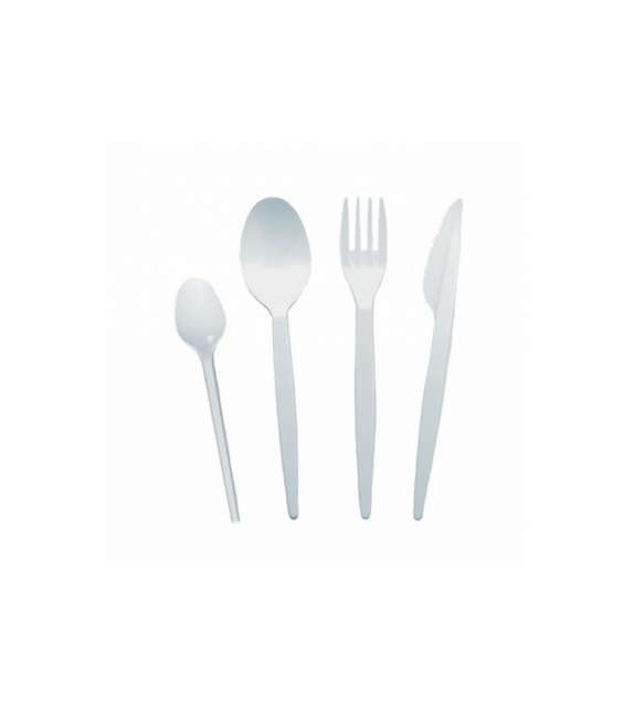 CUCCHIAINO DA CAFFE' BIANCO IN PLATICA  (100PZ)