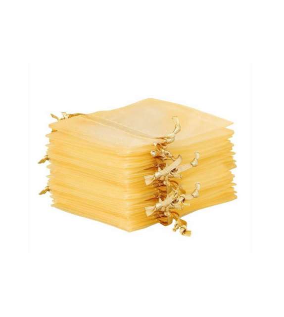 SACCHETTO DI ORGANZA 15X20 CM - ORO (conf 10 pz) - misura 1