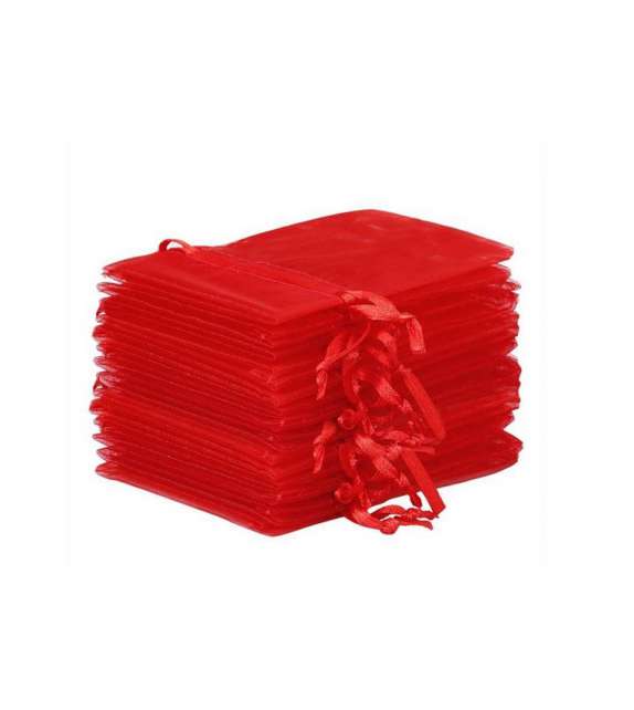 SACCHETTO DI ORGANZA 15X20 CM - ROSSO (conf 10 pz) - misura 2