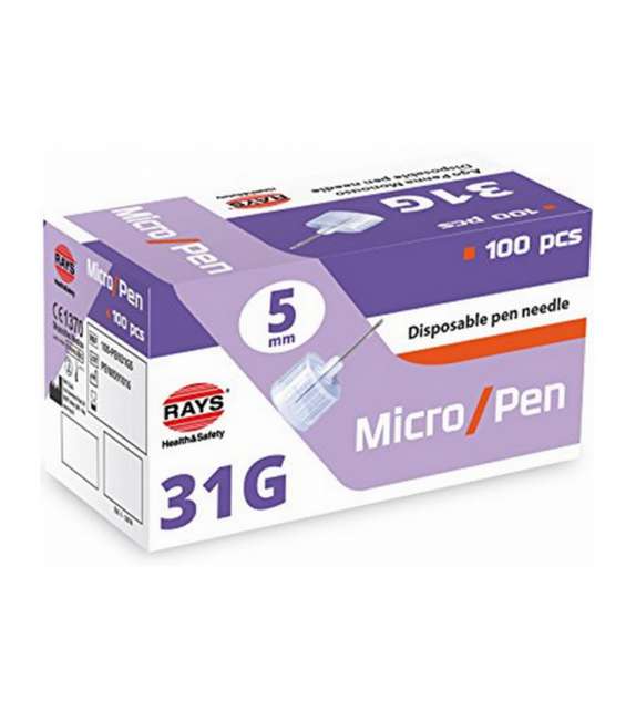 AGO PENNA INSULINA sterile UNIVERSALE - 31G 5 mm - RAYS MICRO/PEN (Conf. 100pz)