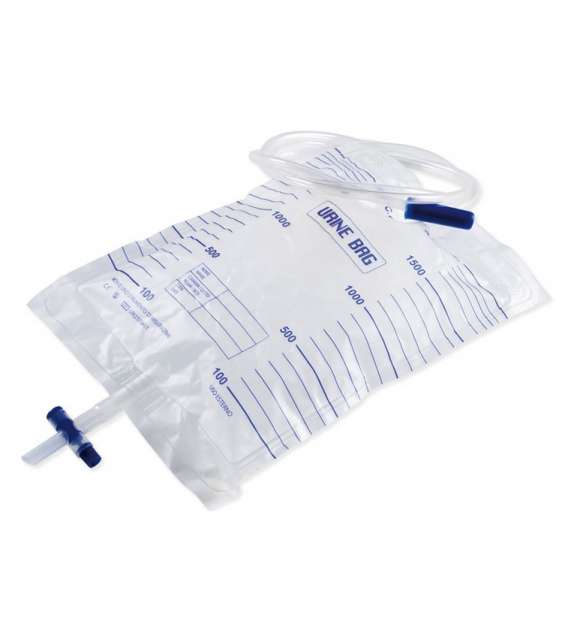 SACCA RACCOLTA URINE da letto 2000ml - Tubo 130cm - Rubinetto a T (25 pz sfusi)