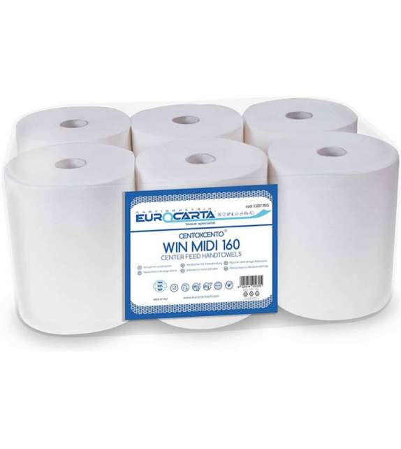 BOBINE asciugamani ad ESTRAZIONE interna dispenser 2 veli MAXI MIDI 160 (6 PZ)