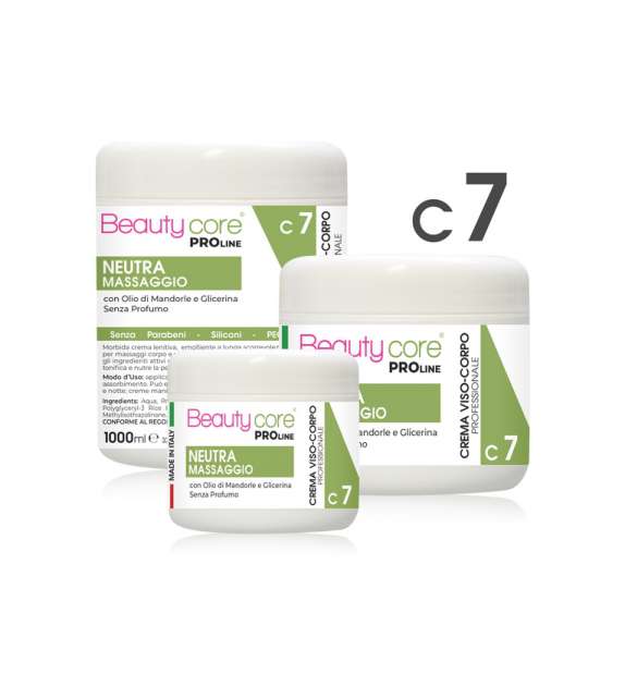 C7 CREMA NEUTRA Massaggio Viso-Corpo BEAUTYCORE - Scegli Formato
