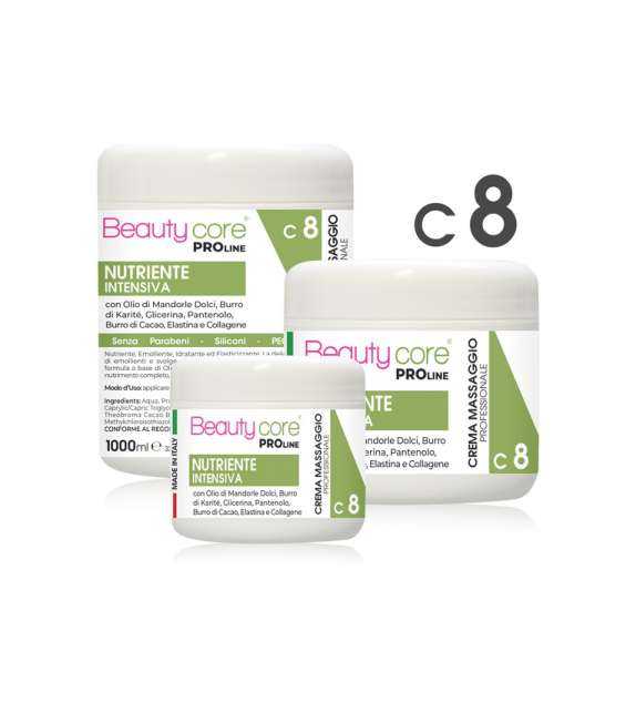 C8 CREMA CORPO Massaggio NUTRIENTE Intensiva BEAUTYCORE - Scegli Formato