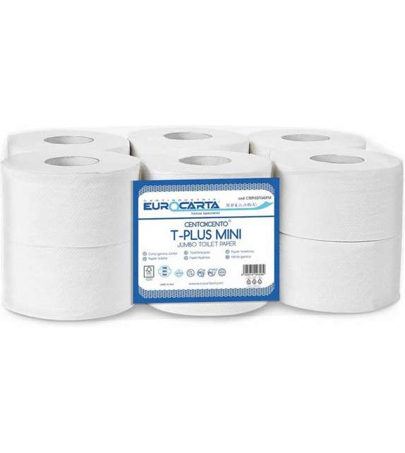 CARTA IGIENICA per dispenser T PLUS MINI  (conf. da 12 rotoli)