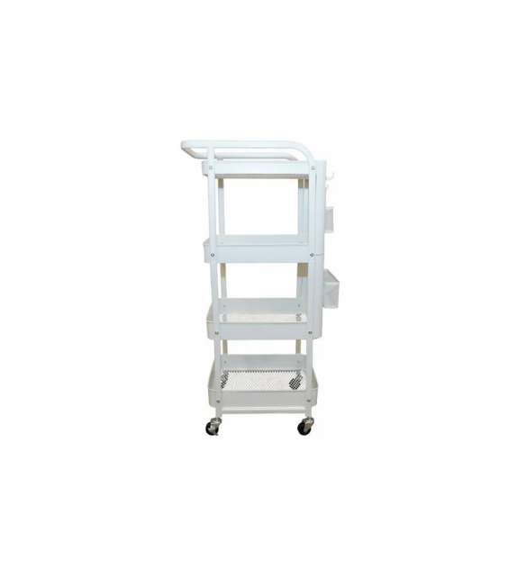 CARRELLO PORTA OGGETTI 4 RIPIANI BIANCO