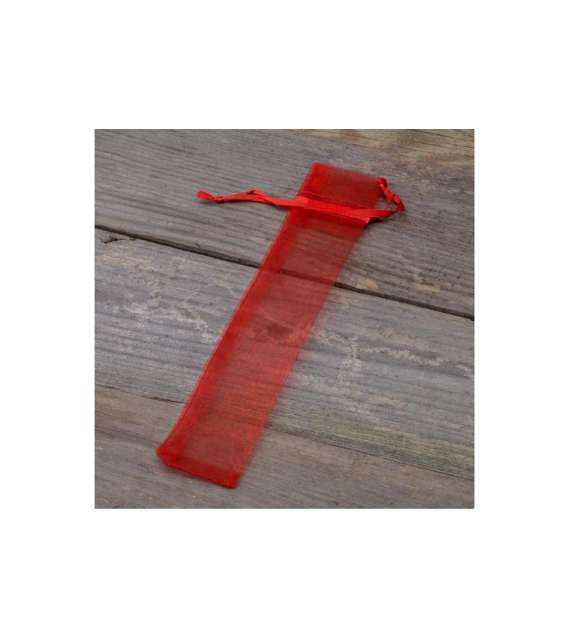 SACCHETTO DI ORGANZA 3,5X19 CM - ROSSO  (conf 25 pz) - misura 7