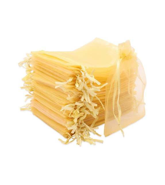 SACCHETTO DI ORGANZA 10X15 CM - ORO  (conf 100 pz)