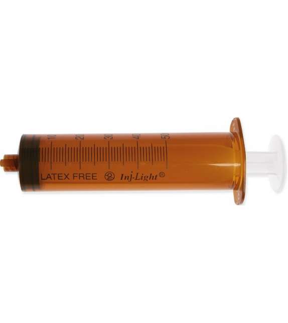 SIRINGA AMBRATA Inj/Light® SENZA AGO - Cono Luer Lock 50ml - conf. 25pz