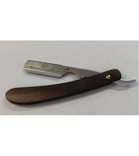 RASOIO da Barba MEZZA LAMA Acciaio Inox  Manico in Legno BEAUTYCORE