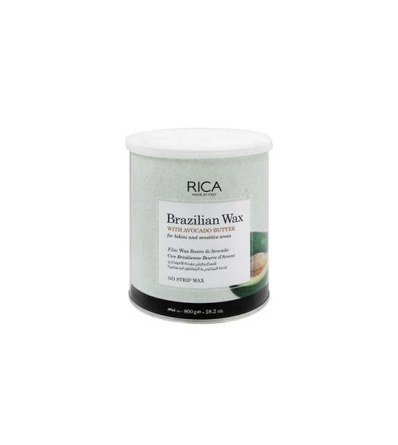 CERA RICA BRAZILIAN WAX al Burro di Avocado Senza Strisce BARATTOLO VASO 800ML