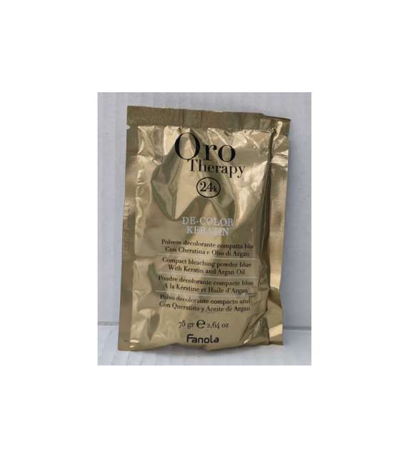 POLVERE DECOLORANTE blu DE-COLOR KERATIN ORO 24k THERAPY FANOLA- 1 bustina 75 gr