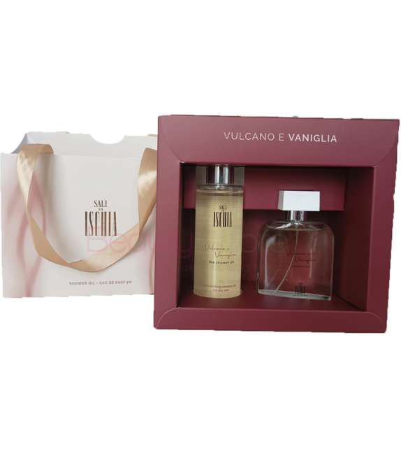 BOX REGALO ISCHIA Vulcano e Vaniglia PROFUMO EDP 100ml + Olio Doccia 200ml DONNA