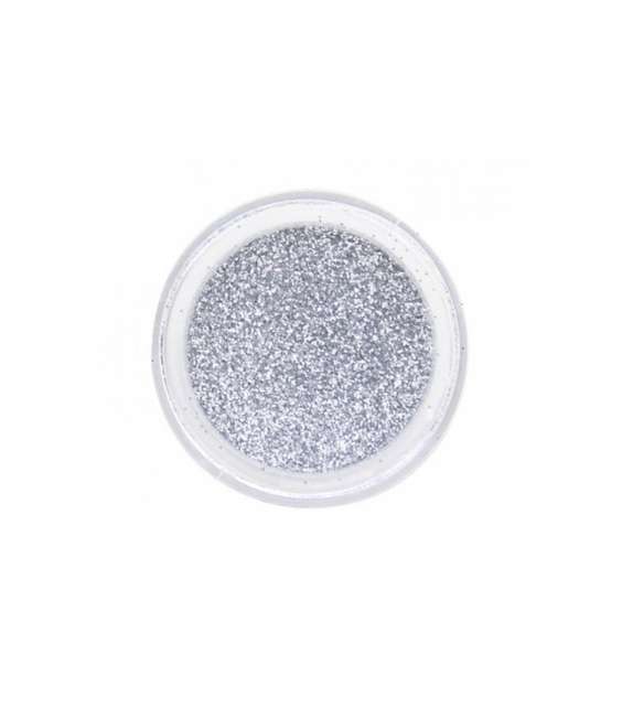 POLVERE GLITTER PER DECORAZIONE UNGHIA 15 GR - COLORE ARGENTO