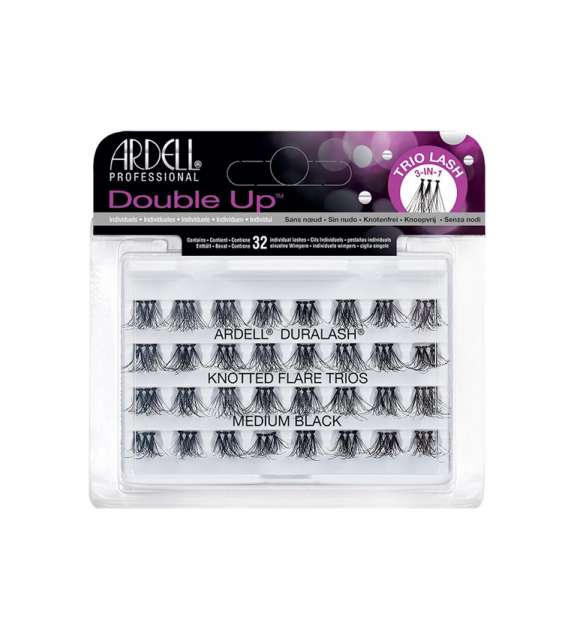 ARDELL Duralash Double Up Trio Lash TRIS CIGLIA fascia 3in1 CON NODO- MEDIE NERE