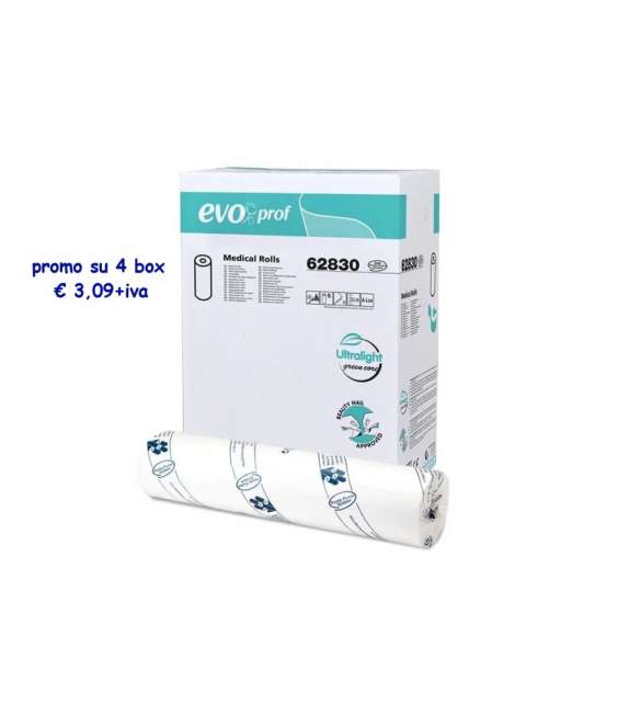 4 box LENZUOLINO MEDICO per lettino H60 X 55mt CELTEX Evo prof- 4 box x 6 rotoli