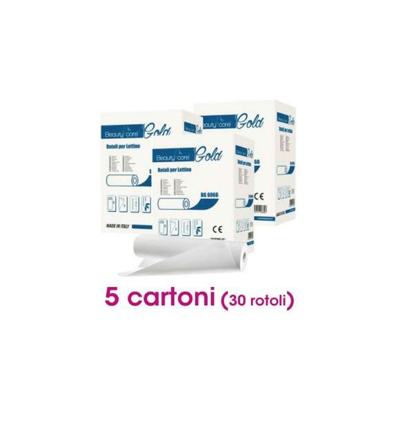 30 ROTOLI LENZUOLINO MEDICO H60 CELLULOSA STANDARD - GOLD (5 CART.)