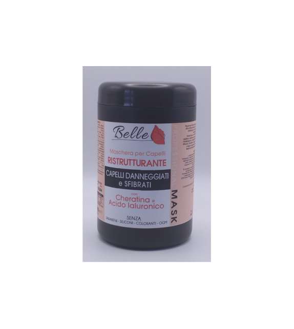 Maschera RISTRUTTURANTE per Capelli Danneggiati e Sfibrati 1000 ml BELLE