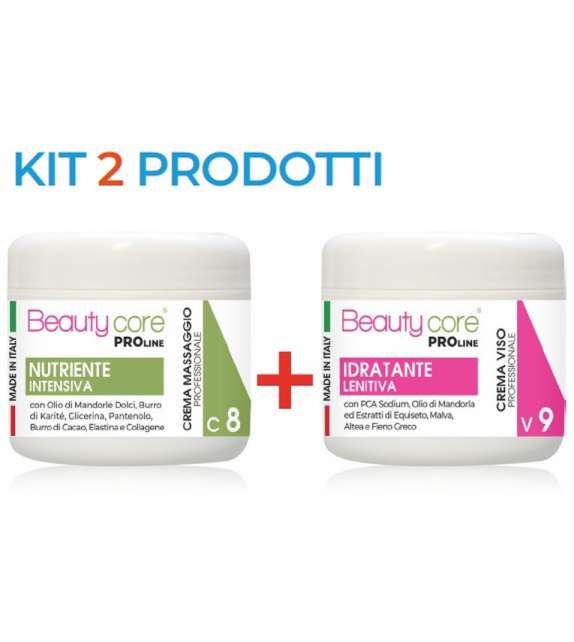 CREMA CORPO NUTRIENTE 500 ml + CREMA VISO IDRATANTE 500 ml BEAUTYCORE