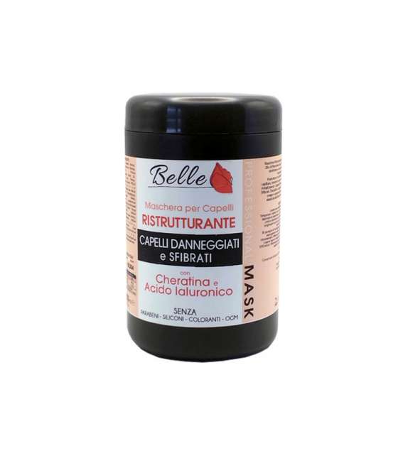 Maschera RISTRUTTURANTE per Capelli Danneggiati e Sfibrati 1000 ml BELLE